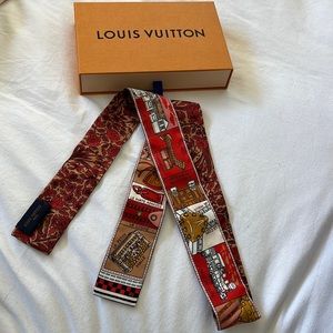 Louis Vuitton Red Je De Silk Bandeau, brand new, never used with box and tissue